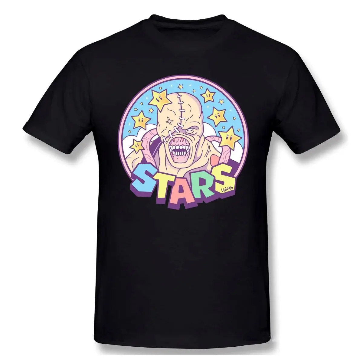 

CX Star Printed T-Shirt Men's Fashionable Cotton Round Neck Hip-Hop Funny Loose Casual Top