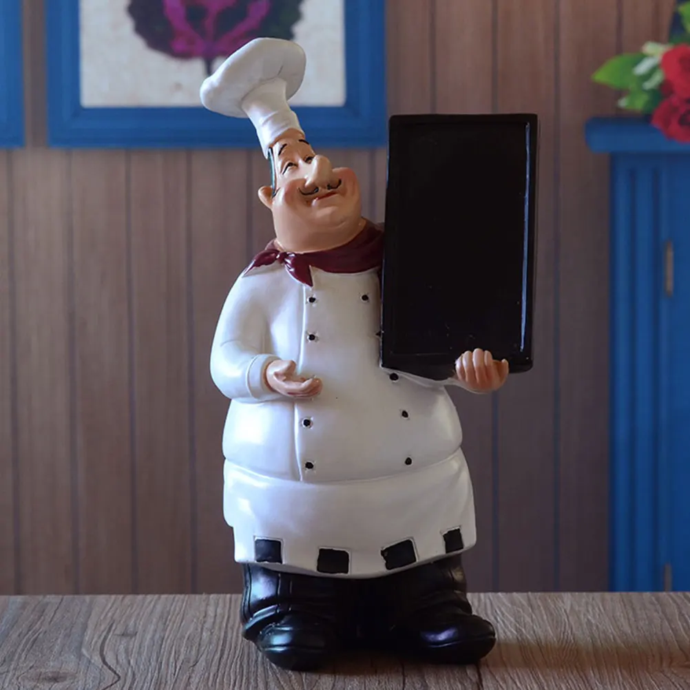 

Creative Chef nament Resin Desktop Sculpture Kitchen Decor American Country Design Gifts Cartoon Chef Decorations Home Tabletop