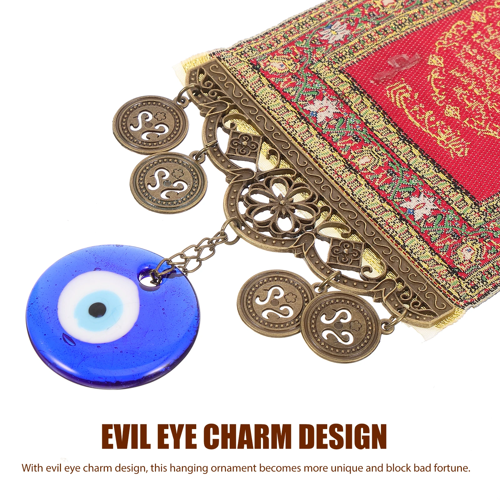 

Glass Evil Eye Hanging Ornament Protection Charm Car Home Office Decor Rearview Mirror Adorn Housewarming Gift