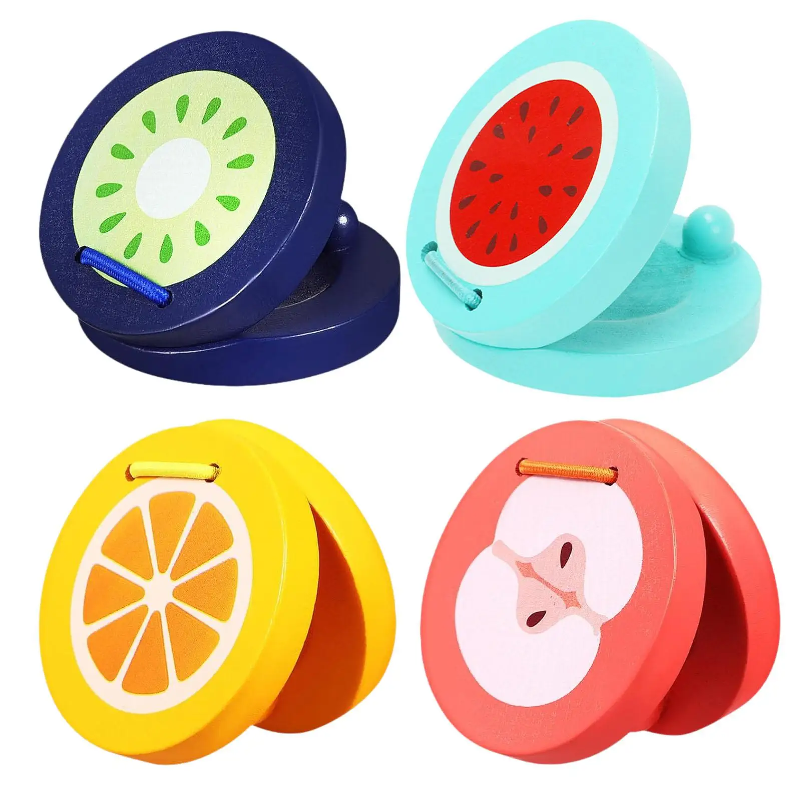 4 Pieces Finger Castanets Music Toy Sensory Toy Early Educational Toy Teaching