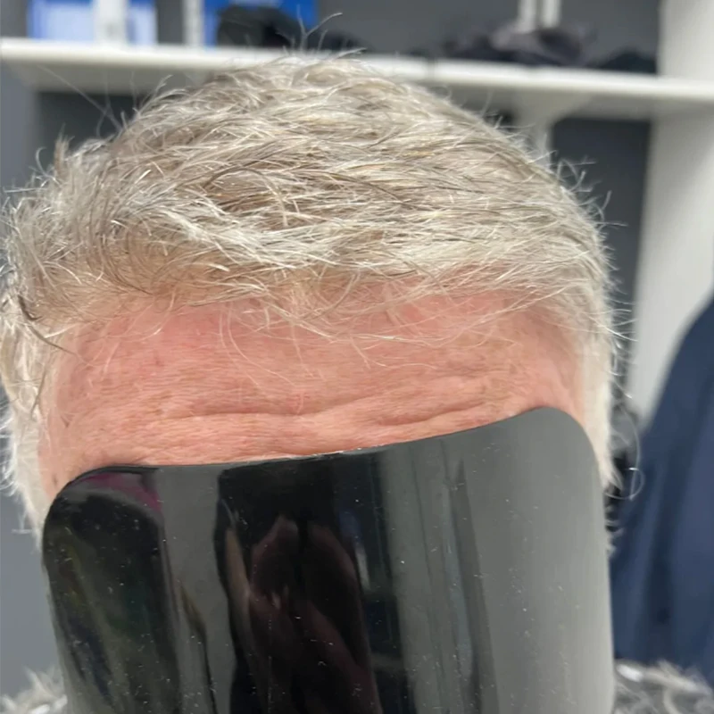 

1B80 1B65 Серые Белые Человеческие Волосы Натуральная Линия Волос Черный Светло-Коричневый Мужской Парик Необработанный Силиконовый Тонкая Кожа Капиллярный Протез