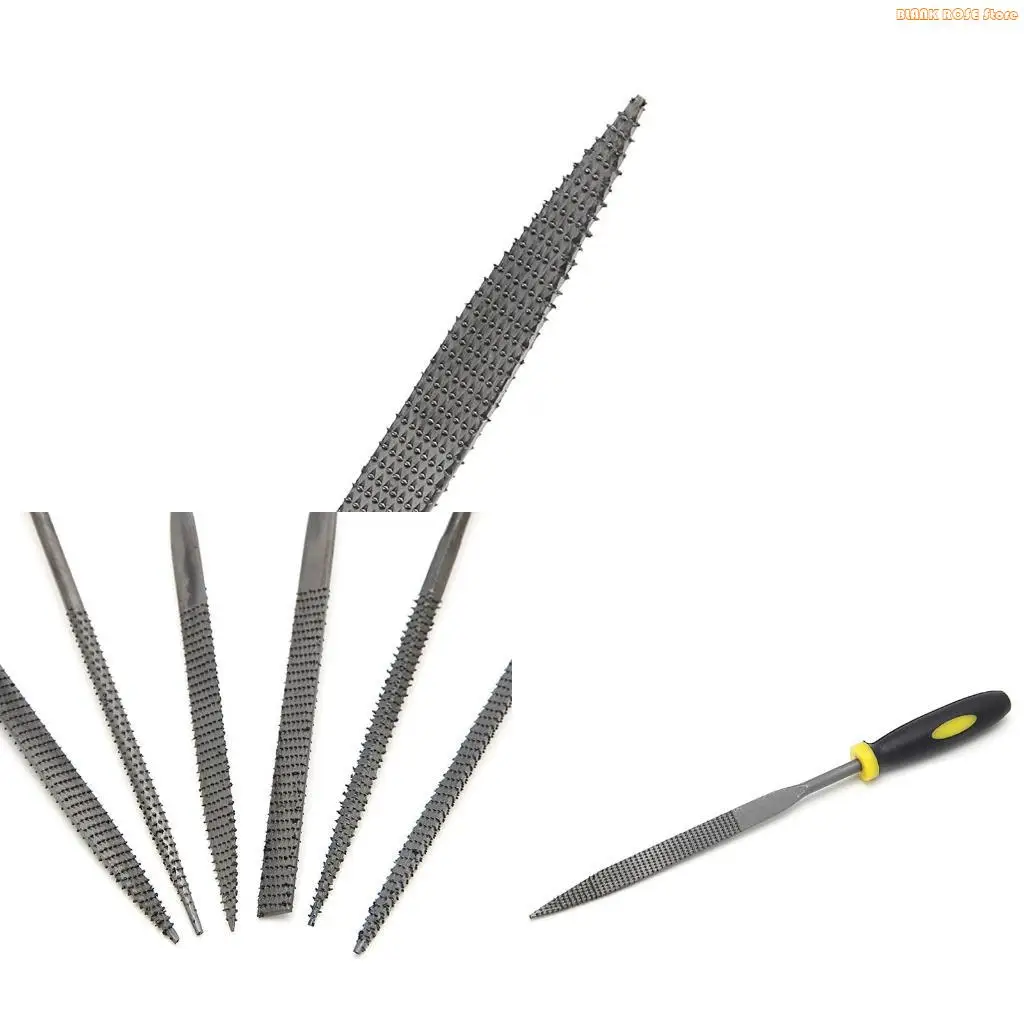 K1AE 6Pcs 140mm Mini Metal Filing Rasp Needle File Tools Hand Woodworking