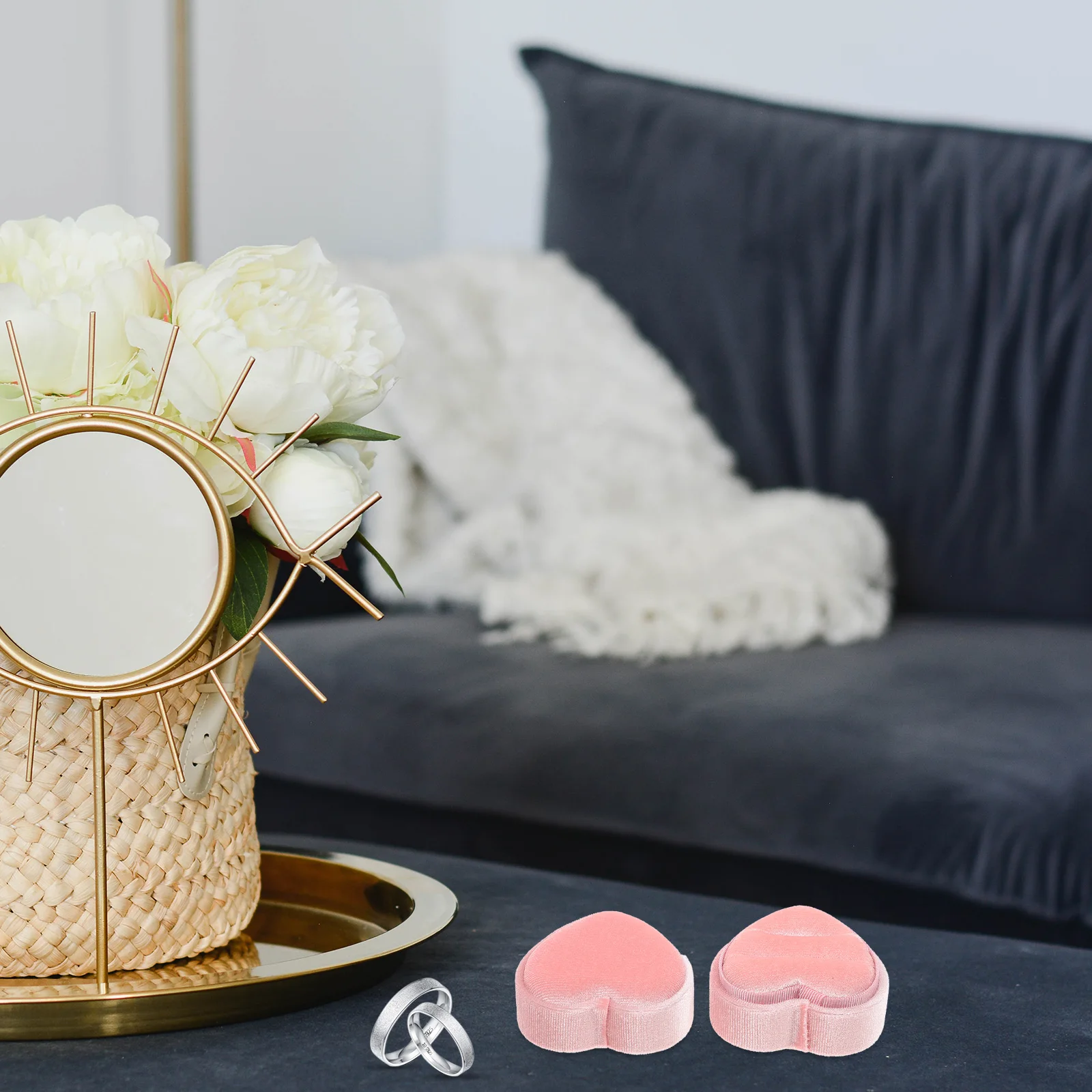 

Ring Storage Box Heart Decorative Boxes Shaped Jewelry Holder Rings Small Engagement Bearer Wedding Carrier