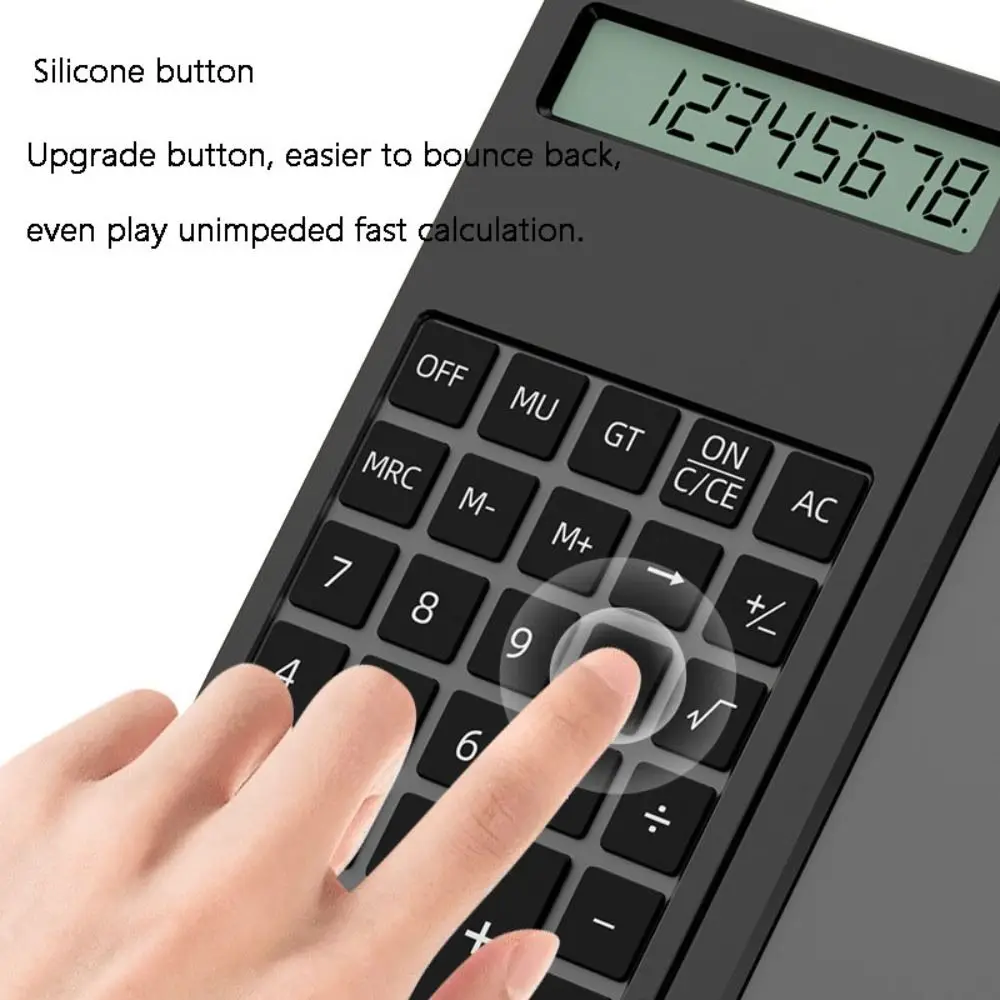 2in1 Mini Calculator with Tablet Portable 12 Digits Digital Writing Tablet Foldable Multifunctional Scientific Calculator