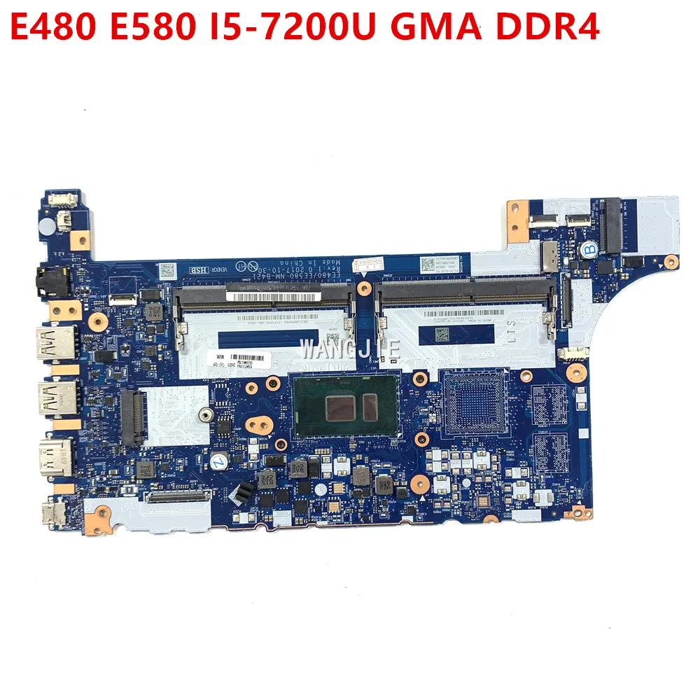 

EE480 EE580 NM-B421 For Lenovo ThinkPad E480 E580 Laptop Motherboard 01LW904 01LW183SR342 I5-7200U i3-7020U I5-8250U GMA DDR4