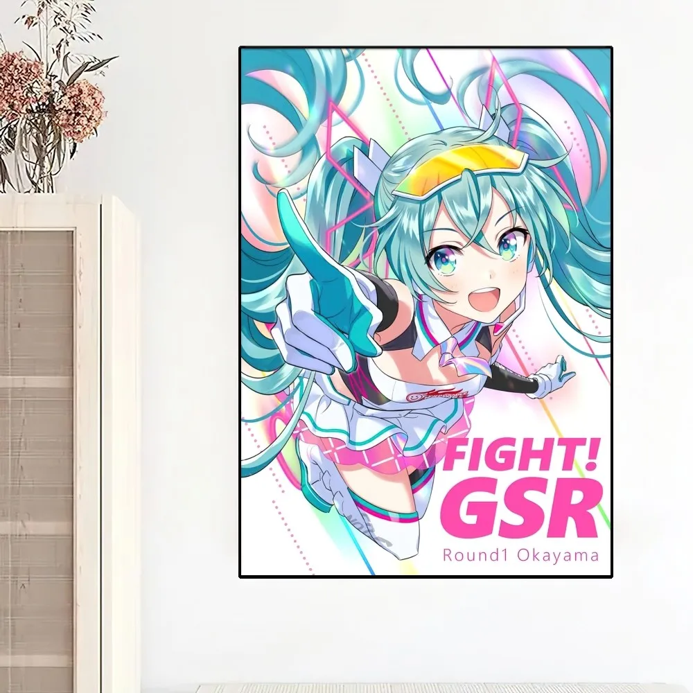 Bilibili H-Hatsune Miku Cute Poster Painting Wall Pictures For Living Room Decor Sticker