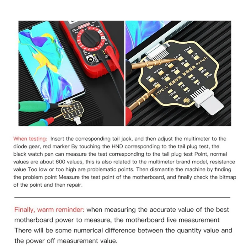 Best-Non-Removal Mobile Phone Tail Plug Test Board Tail Insertion Tester For Iphone Type-C Phone Fast Charging Detection Tool
