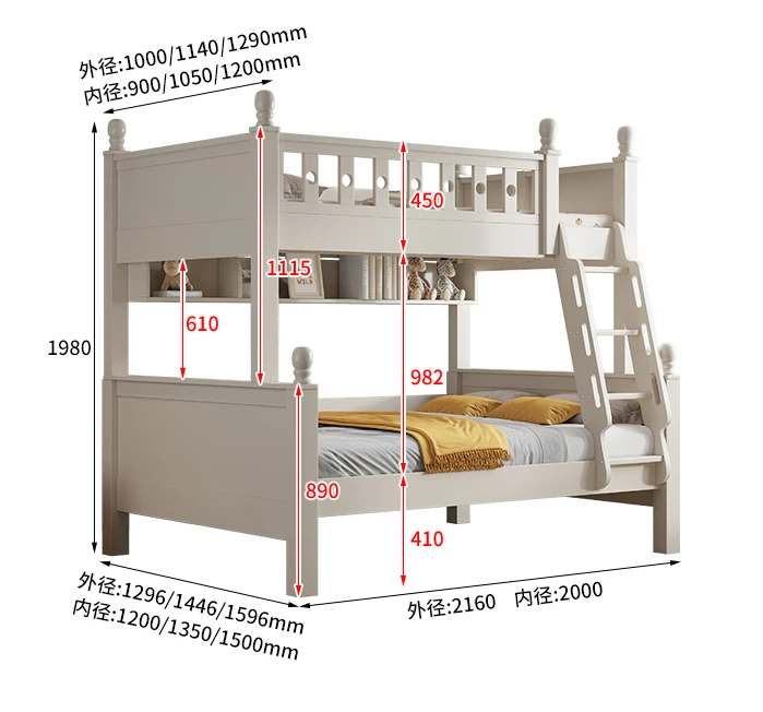 

Детская полностью цельная деревянная Верхняя и нижняя двухслойная высокая и низкая кровать для ребенка и матери