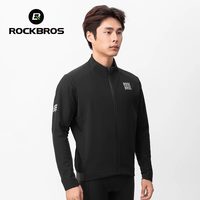 ROCKBROS Men's Winter Fall Bicycle Jackets Thermal Keep Warm Fleece Bike Top Coat Jerseys Windproof Male MTB Road Cycling Jacket