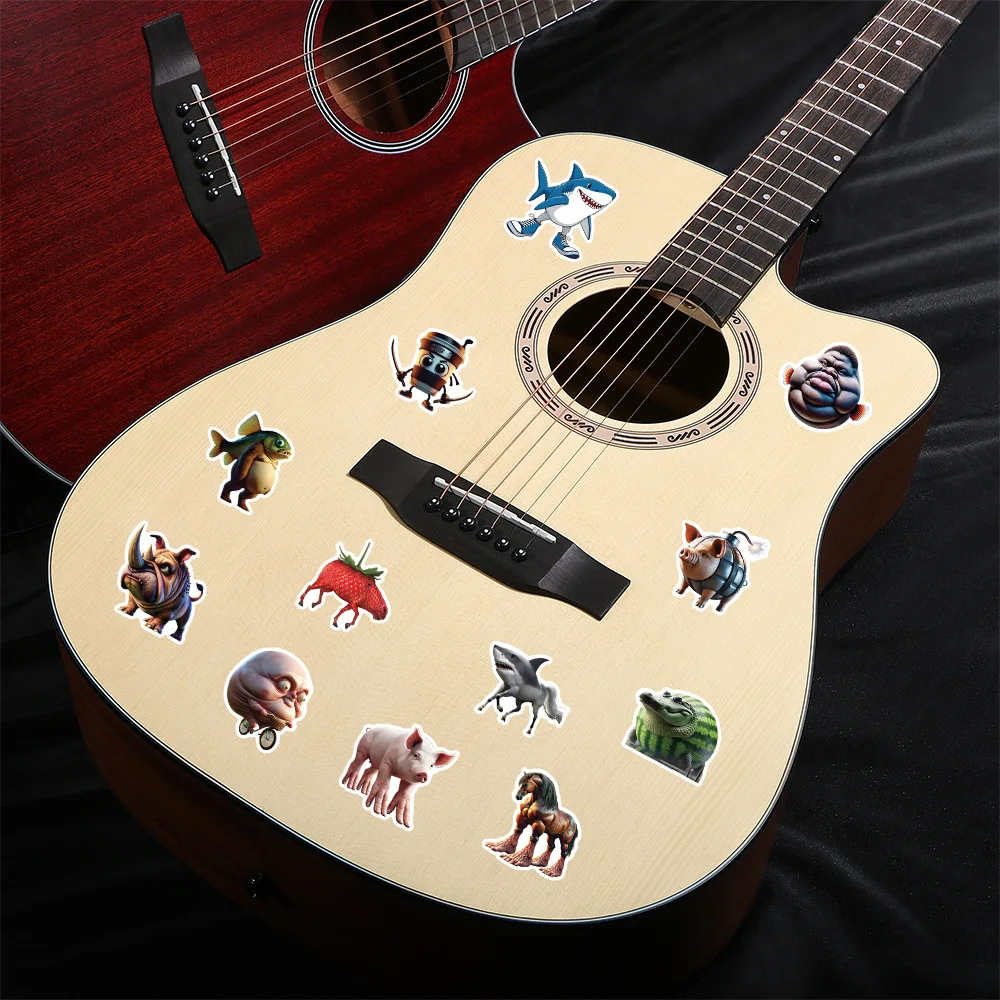 50 шт. абстрактные наклейки с животными Tung Tung Sahur итальянские мозговые животные DIY наклейки Скрапбукинг телефон наклейки для багажа