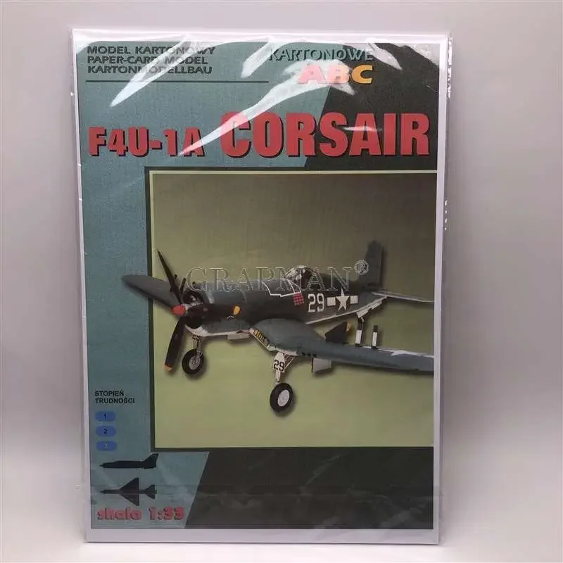 1/33 American F4U-1A Pirate Carrier Fighter 3D Aircraft Paper Model