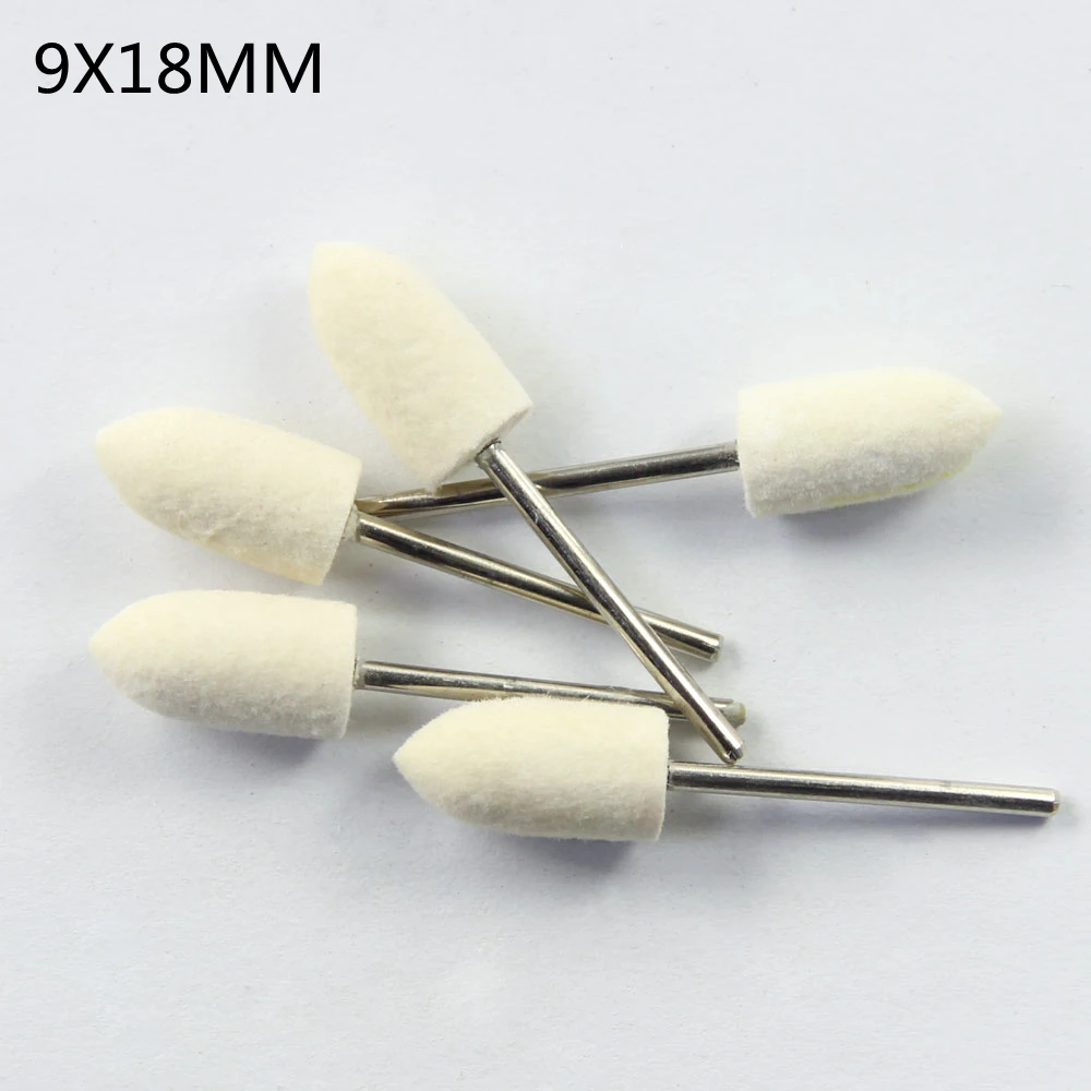 

DTP-G9 9*18MM Dental Grinding Buffing 5pcs Flat Cone Wool Felt Polishing Brush For Low Speed Handpiece Dentistry Rotary Tool