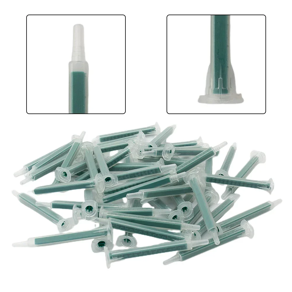 Image of 50 Stück 2K Klebstoff-Mischspitzen, Mischdüsen, Mischerspitzen, statischer Mixer, Harz, Epoxidharz, Epoxidharz, Kleber, Spritzen-Set
