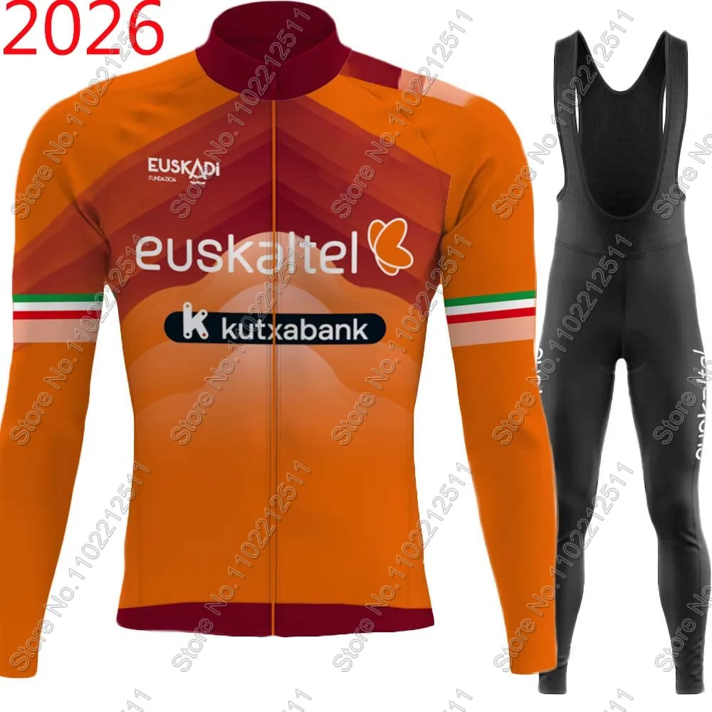 

Euskaltel Team 2026 Cycling Jersey Set Clothing Suit Euskadi Mens Long Sleeve MTB Bike Road Pants Bib Ropa Ciclismo