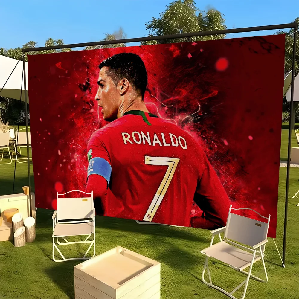 Bandera c-cristiano r-rondo CR7 para fiesta de Picnic, arte colgante, decoración del hogar, pancarta para fiesta de acampada al aire libre