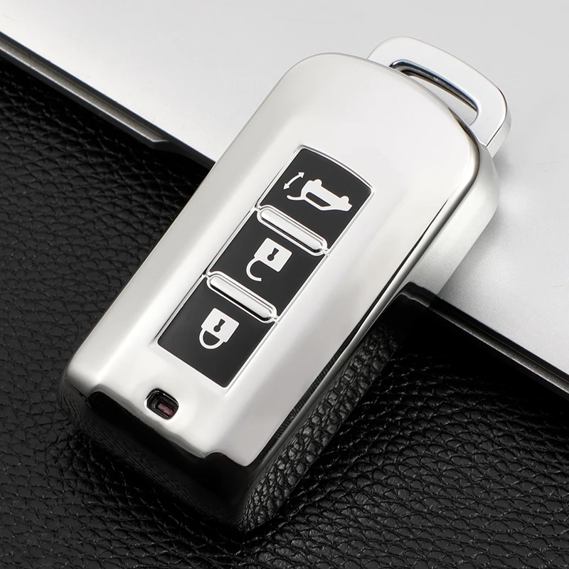 For Mitsubishi Outlander Lancer 10 Pajero Sport EX ASX Colt Grandis L200 Smart 3 Buttons TPU Car Key Case Cover