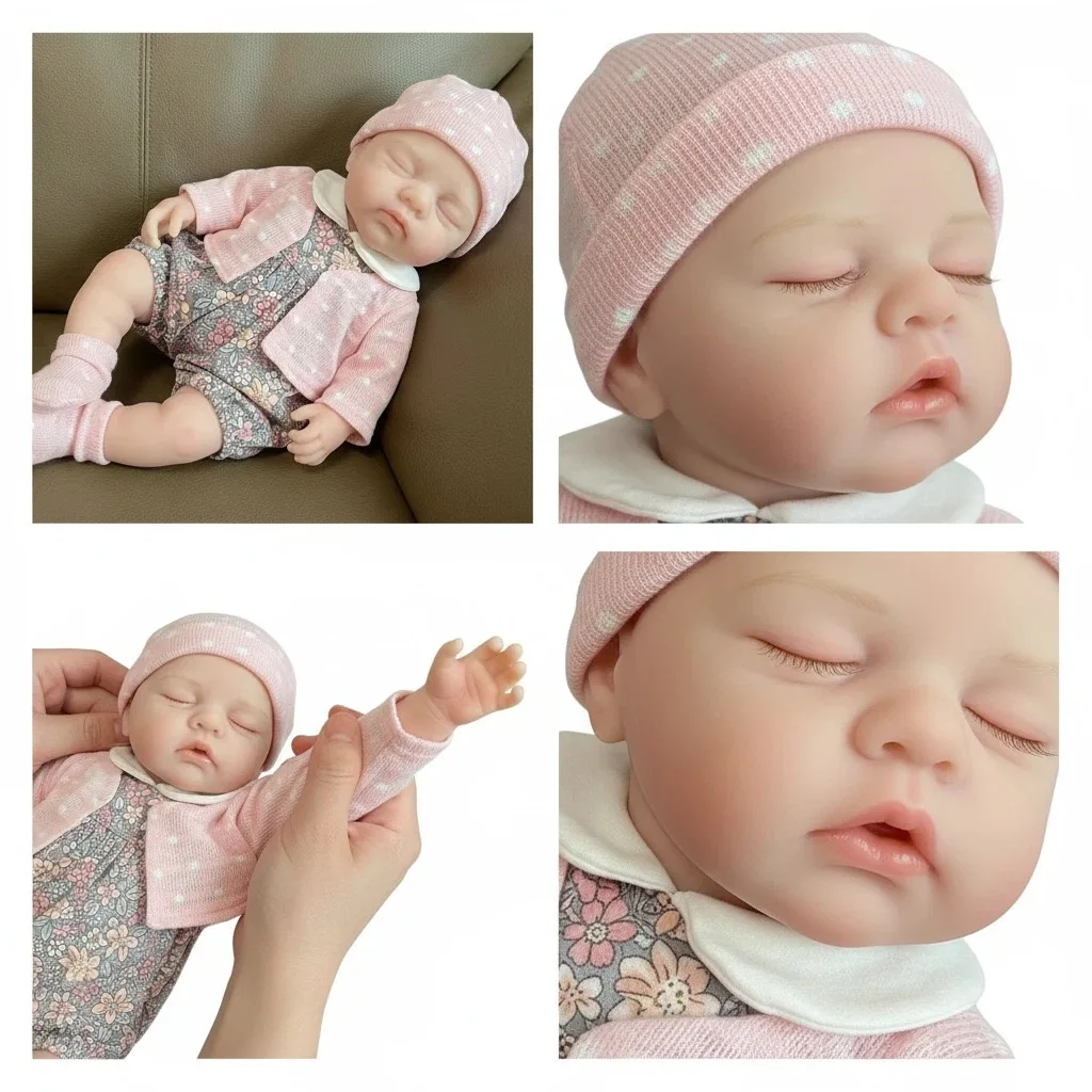 Ultraweiche 12-Zoll-Reborn-Babypuppe |   Massives Platinsilikon |   Lebensechter realistischer Gesichtsausdruck |   Erbsgetreuungsqualität