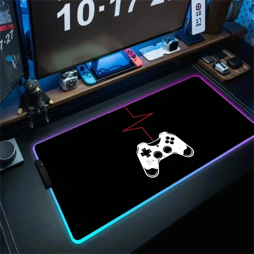 

Simple style Mouse Pad XXL RGB Gaming Mouse Pad Gamer Accessories Large LED Light Mousepads PC Computer Desk Mat with Backlit