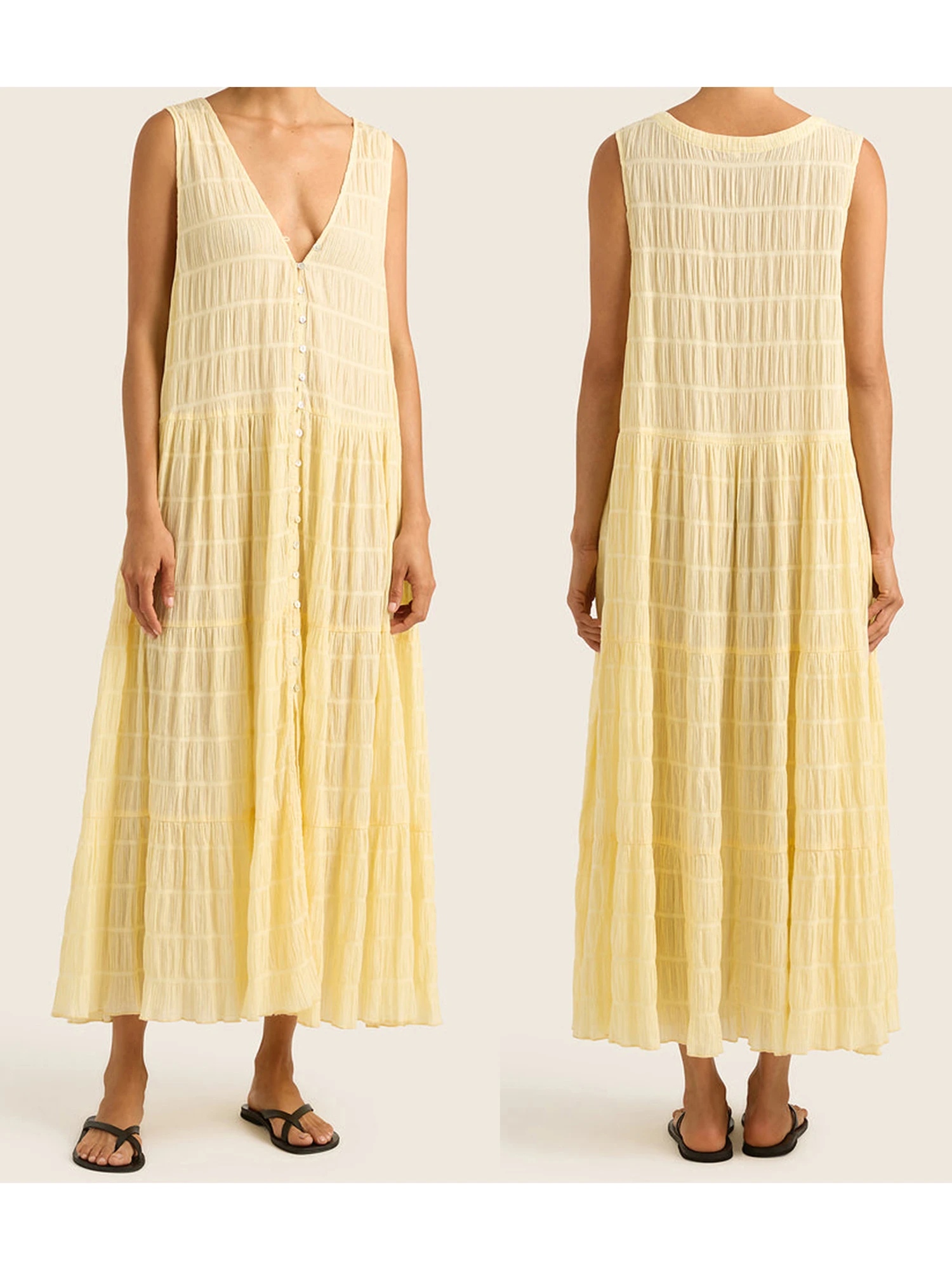 Elegantes Maxikleid für Damen, stilvolles, ärmelloses, fließendes Boho-Kleid mit Blumendruck und Rüschen, perfekt für Sommer-Strandpartys oder Date