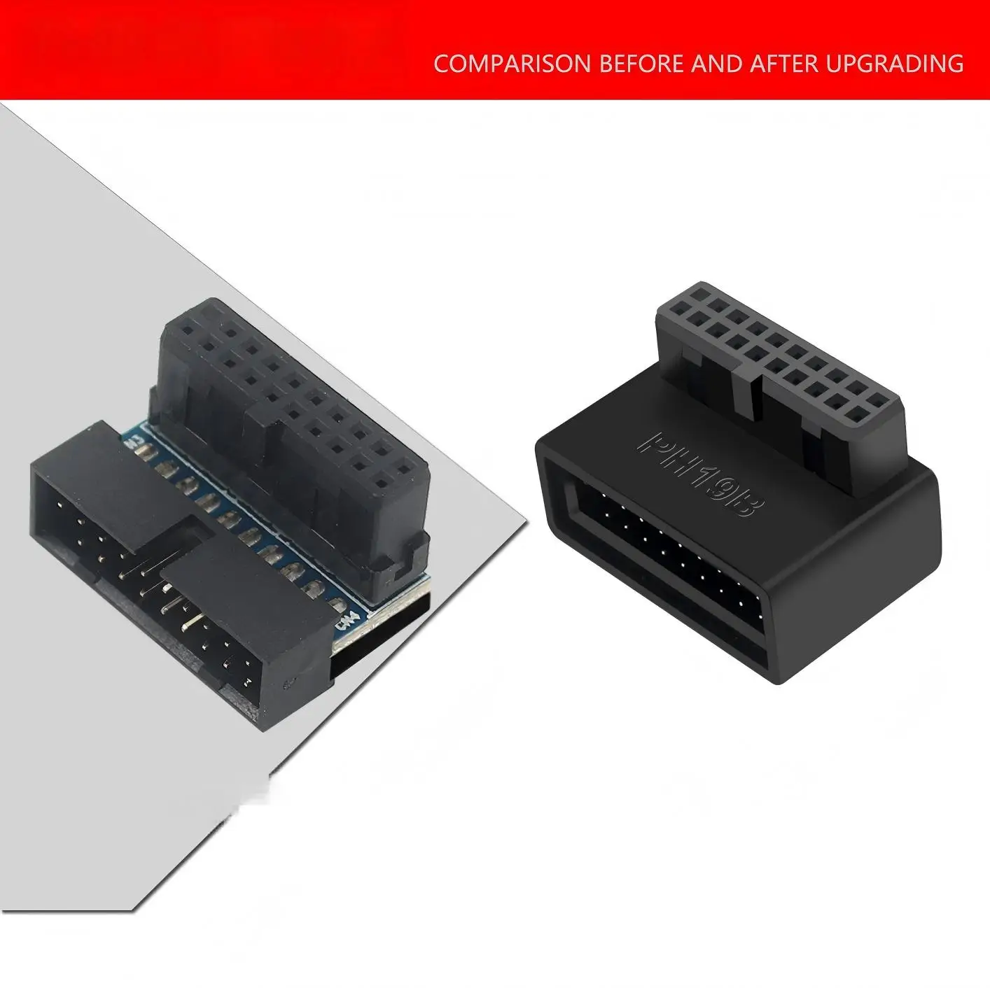 USB 3.0 19/20pin Male to Female Extension Adapter Angled 90 Degree Converter for Motherboard Connector Socket PH19A