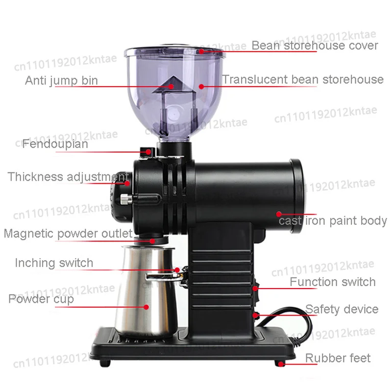 Professional Electric Coffee Grinder  10 Gear Adjustable 200W Ghost Teeth Burr coffee Beans Grinding Machine 110V/220V
