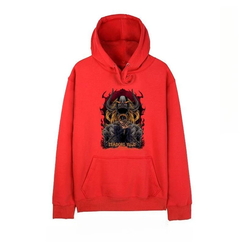 سترة رياضية بغطاء للرأس من Spell Back Battle Knotweed Hisahito Five Wufu Black Hui Print Fall New للجنسين بغطاء للرأس حراري مقاس كبير