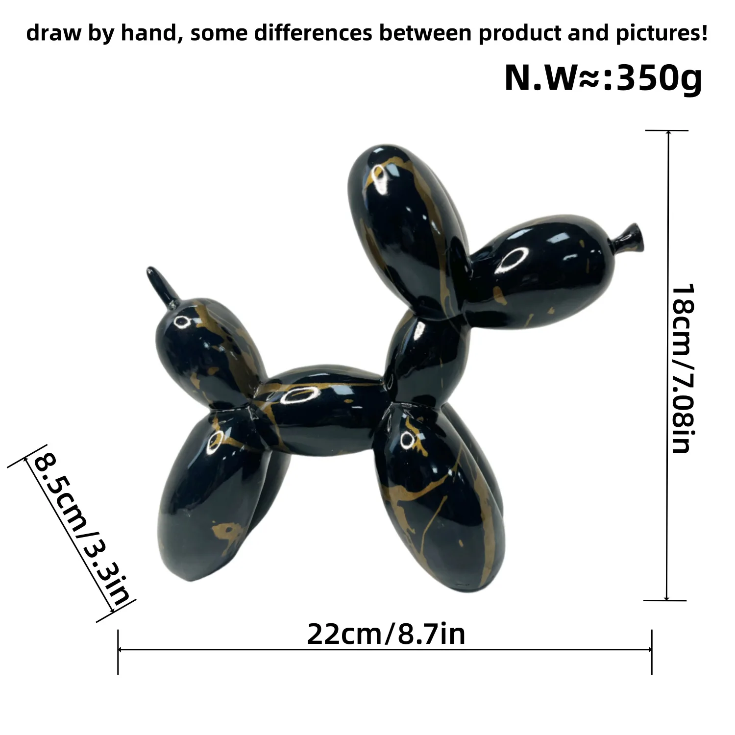 Nordic balloon dog ornament, simple and luxurious, creative resin crafts, home and desktop decorations