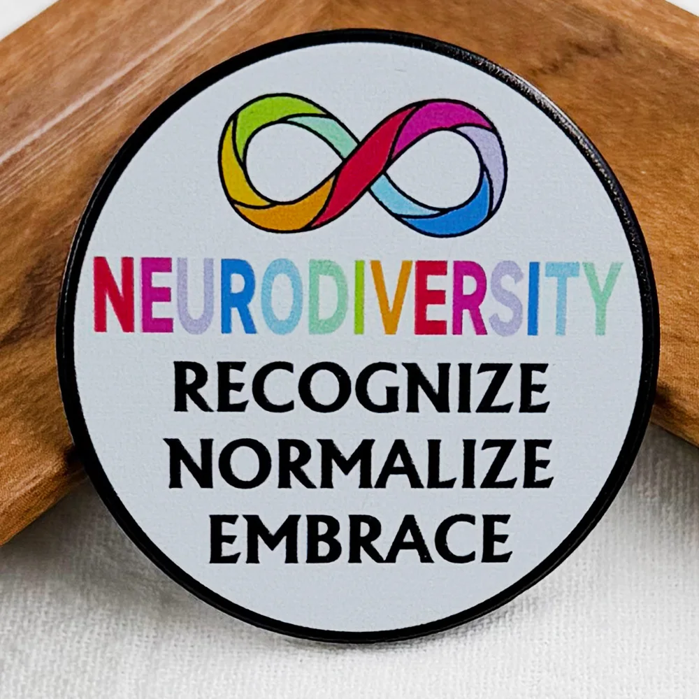 Recognize Normalize Embrace Neurodiversity Lapel Pin Colorful Infinity Symbol Badge ADHD Awareness Brooch Autism Gift