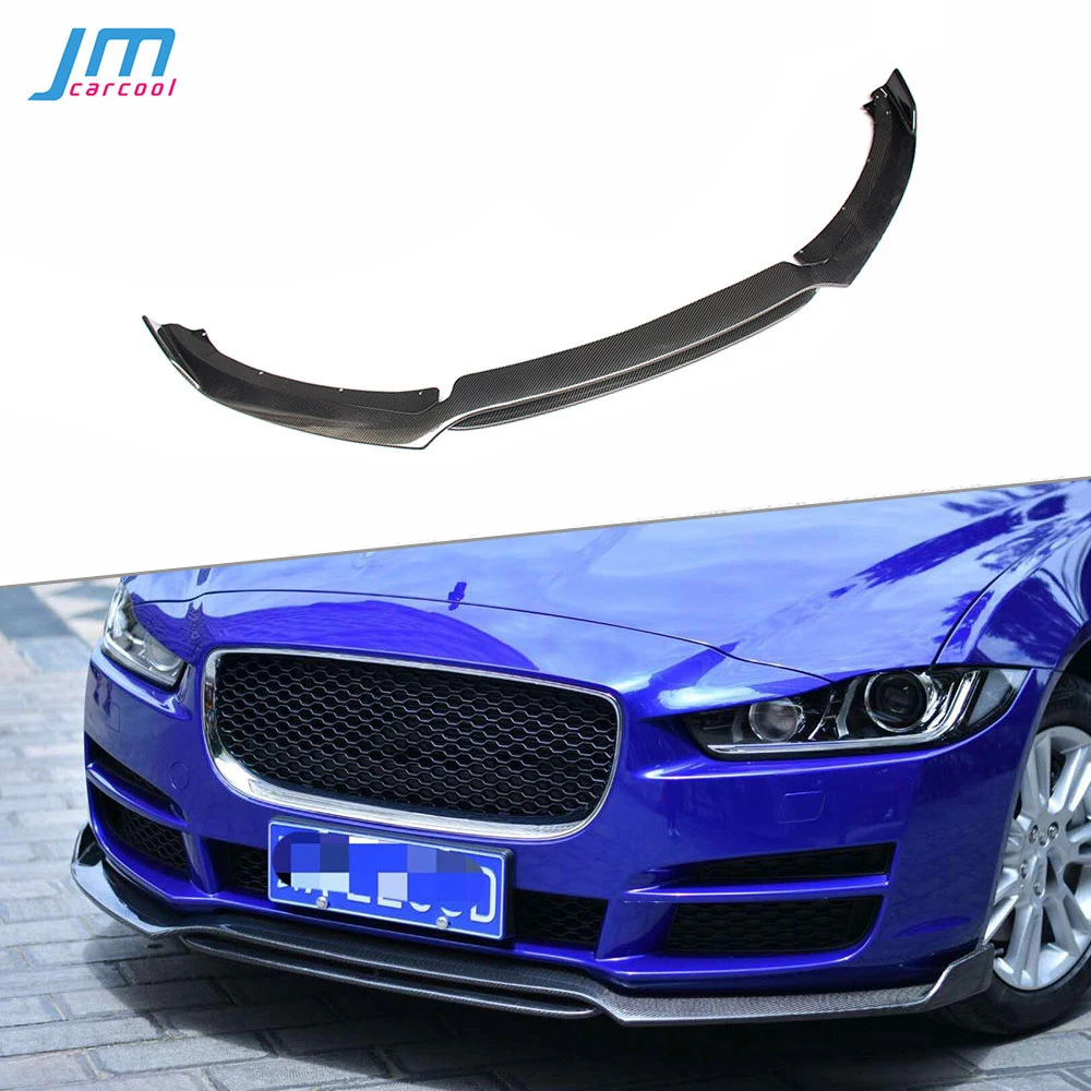 

Real Carbon Fiber Front Lip Spoiler For Jaguar XE Sedan 4 Door 2015-2018 Double Style Head Bumper Chin Cover Trim Shovel FRP