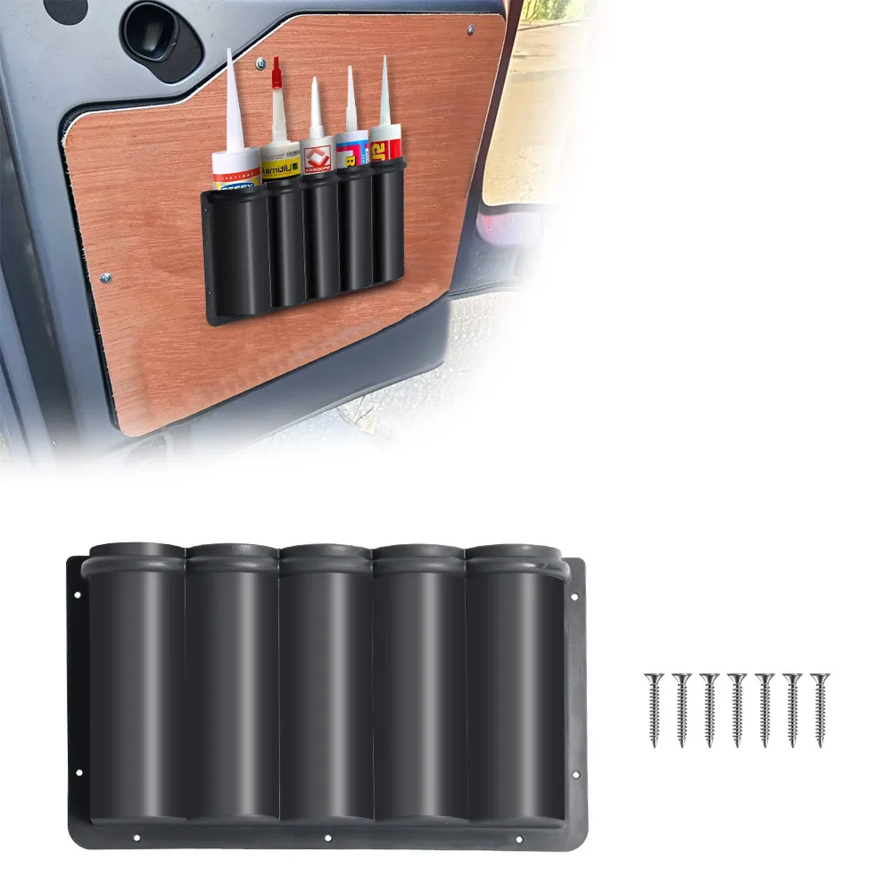 

5 Tube Holder Silicone Sealant Mastic Caulk Adhesive Tubes For Van/Workshop/Garage RV Door Spray Can Storage Box