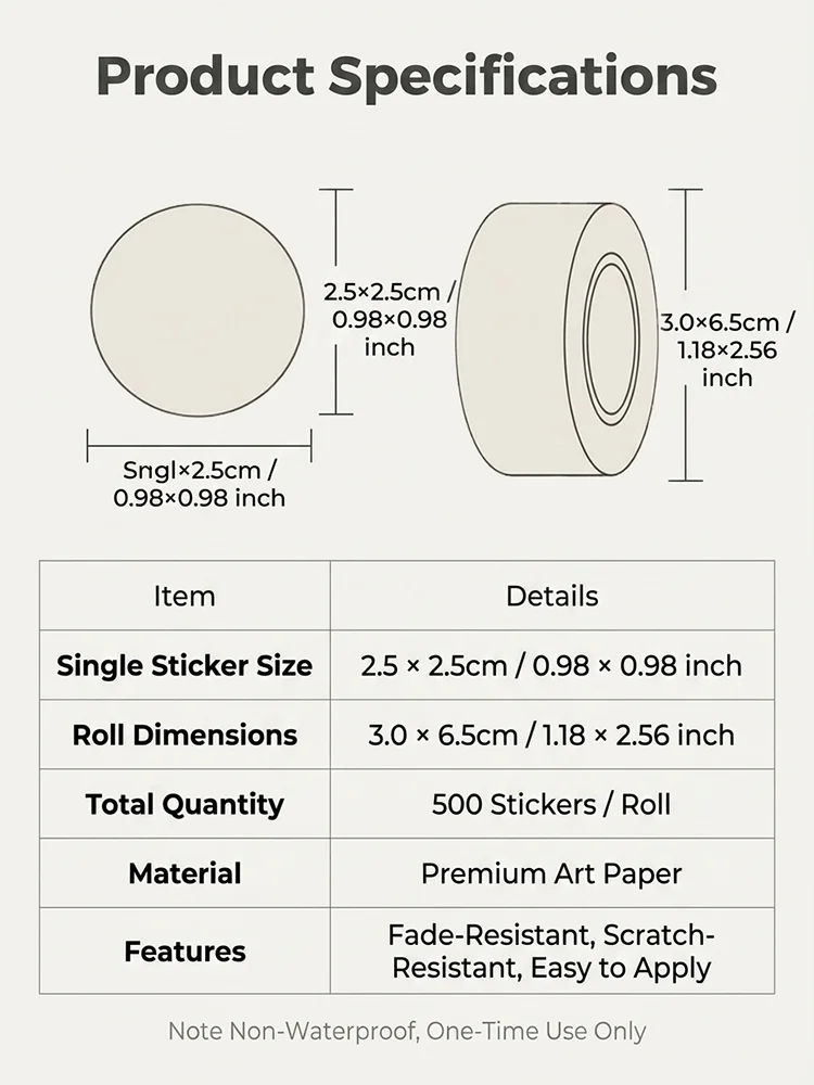 500Pcs/Roll Cute Funning Face Paste Sticker 2.5cm/1.0'' 16 Designs Decals Diy Adorn Gifts Suitable for Various Gift Packaging
