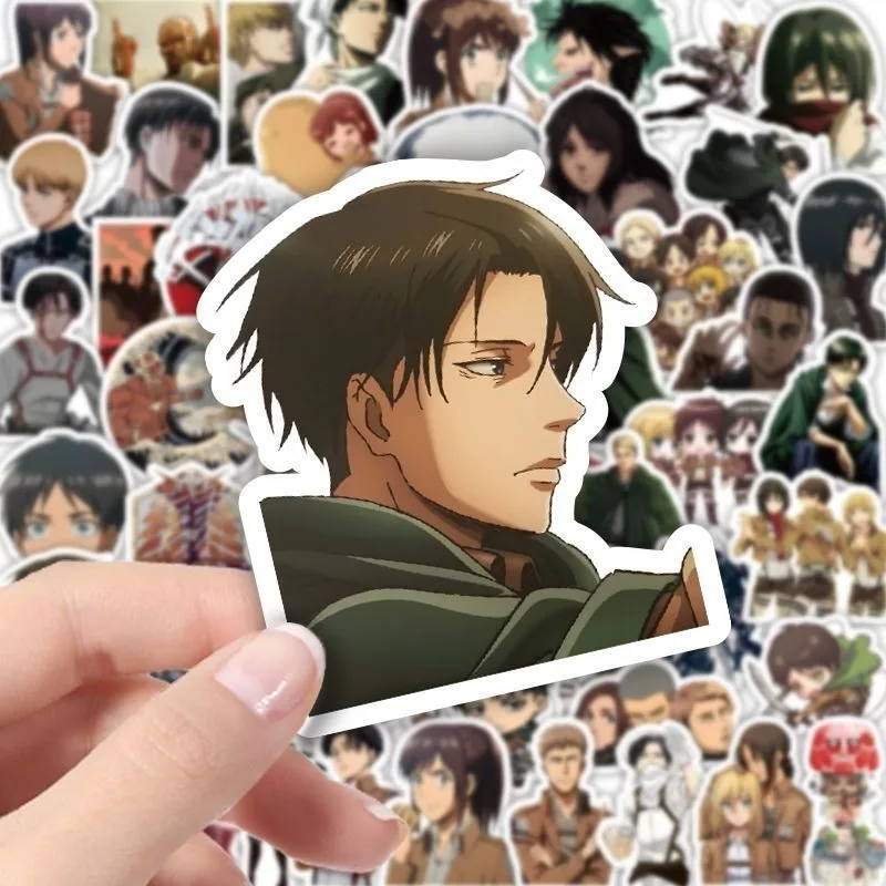 60Pcs Attack on Titan Anime Stickers Cute Aesthetic Waterproof Decals DIY Decor for Laptop Phone Case iPad Luggage Water Bottle view 3