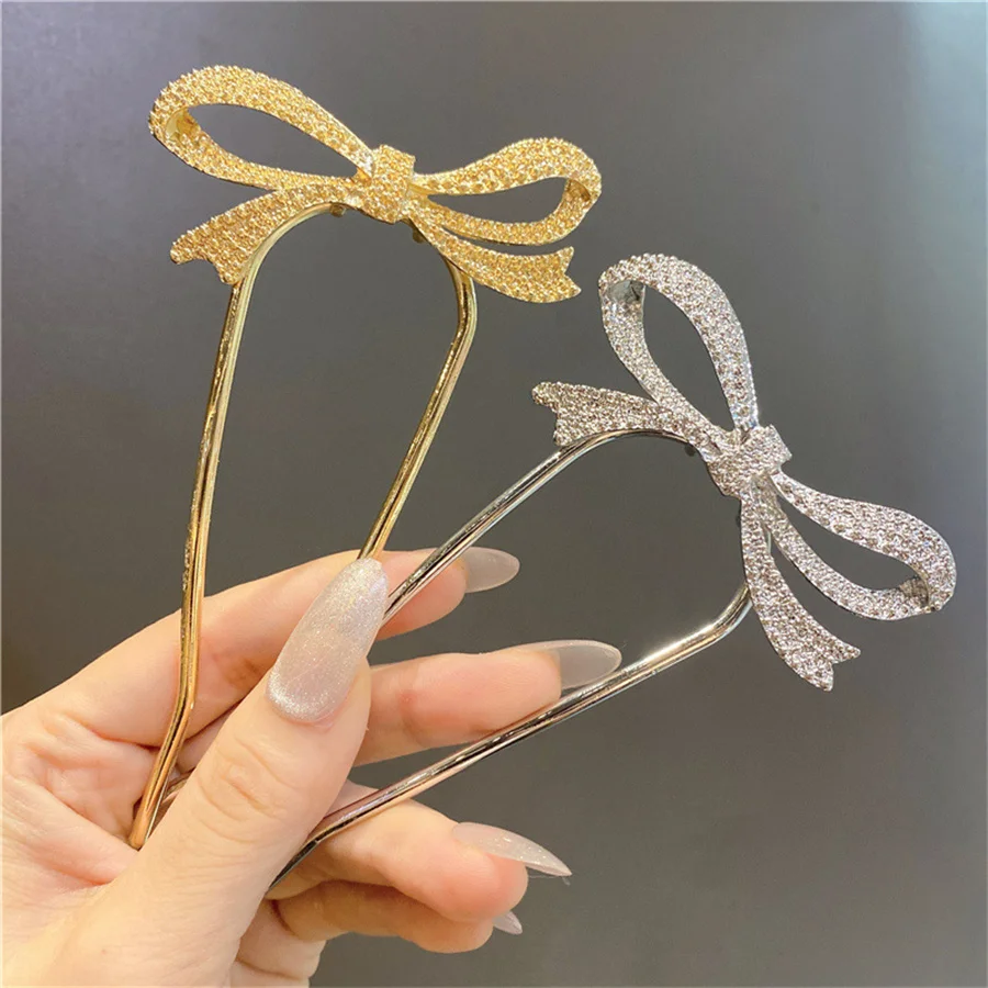 Fashion twig crystal Hair Sticks U Shape Hairpins Metal Barrette Clip Bridal Hair Accessories Wedding Hairstyle Tool hair comb