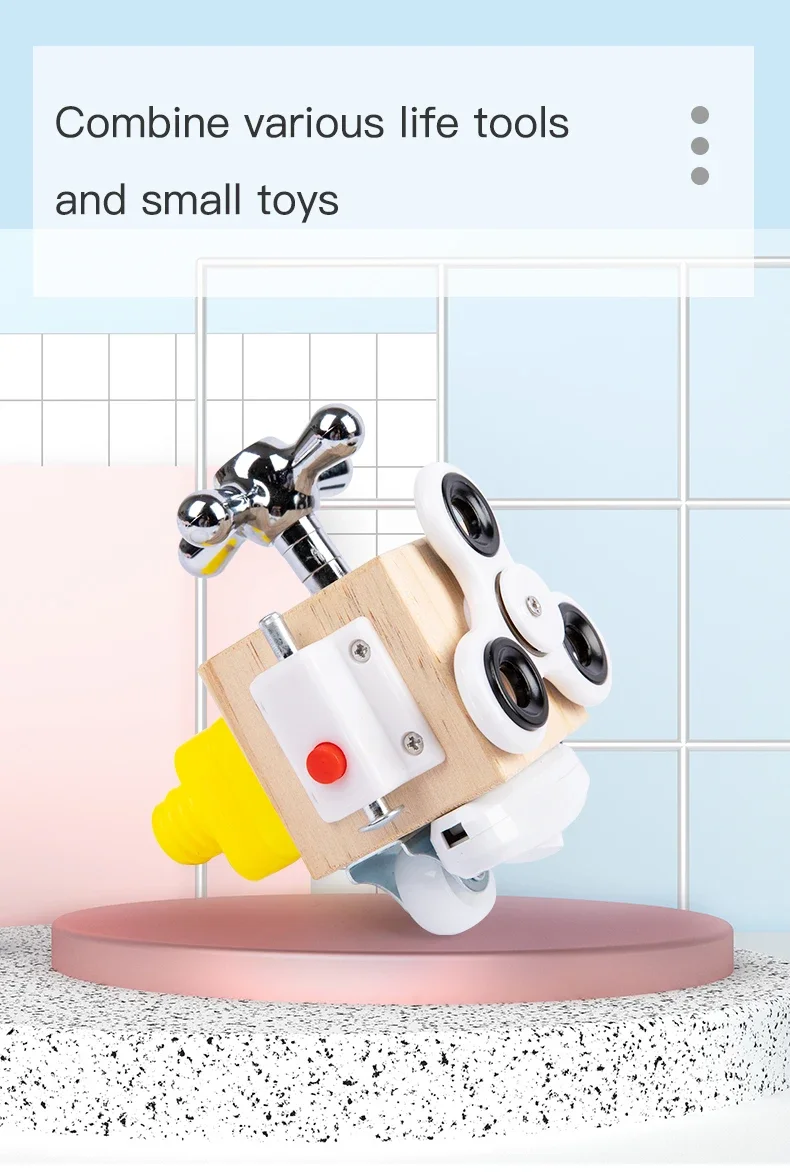 เด็ก Busy Cube ไม้ Busy Block Montessori ของเล่นเพื่อการศึกษา Hands-on Grasping ความสามารถการฝึกอบรมล็อคกล่องเด็ก Early Learning