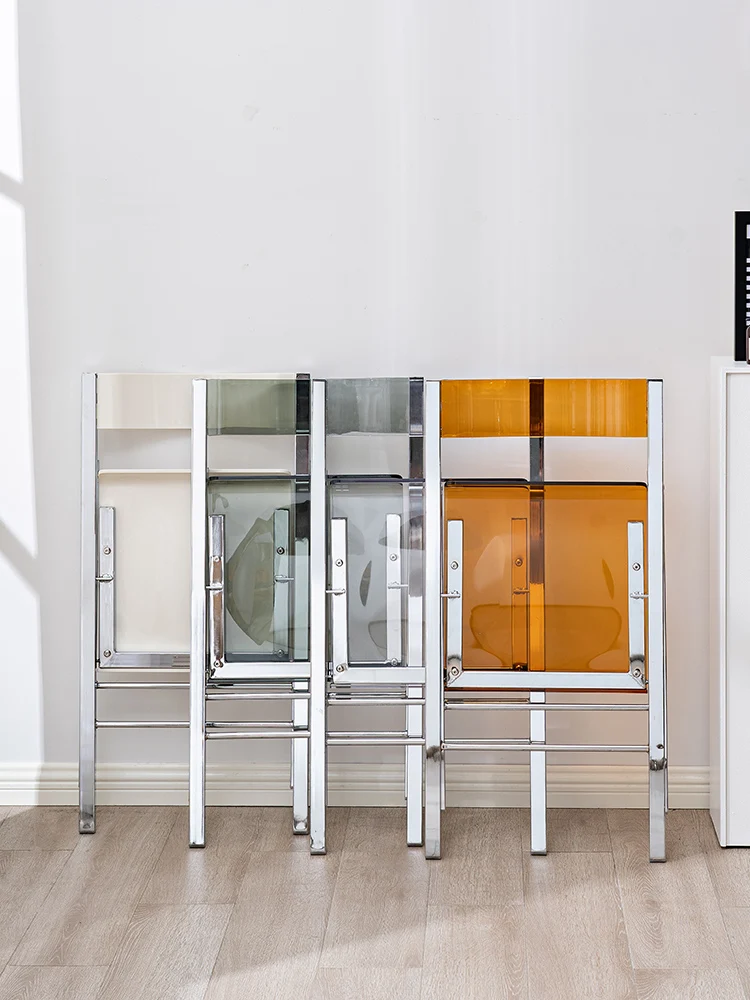 Metallrahmen klappbare transparente Rückenlehne Acryl Wohn möbel Mode Freizeit Esszimmers tuhl