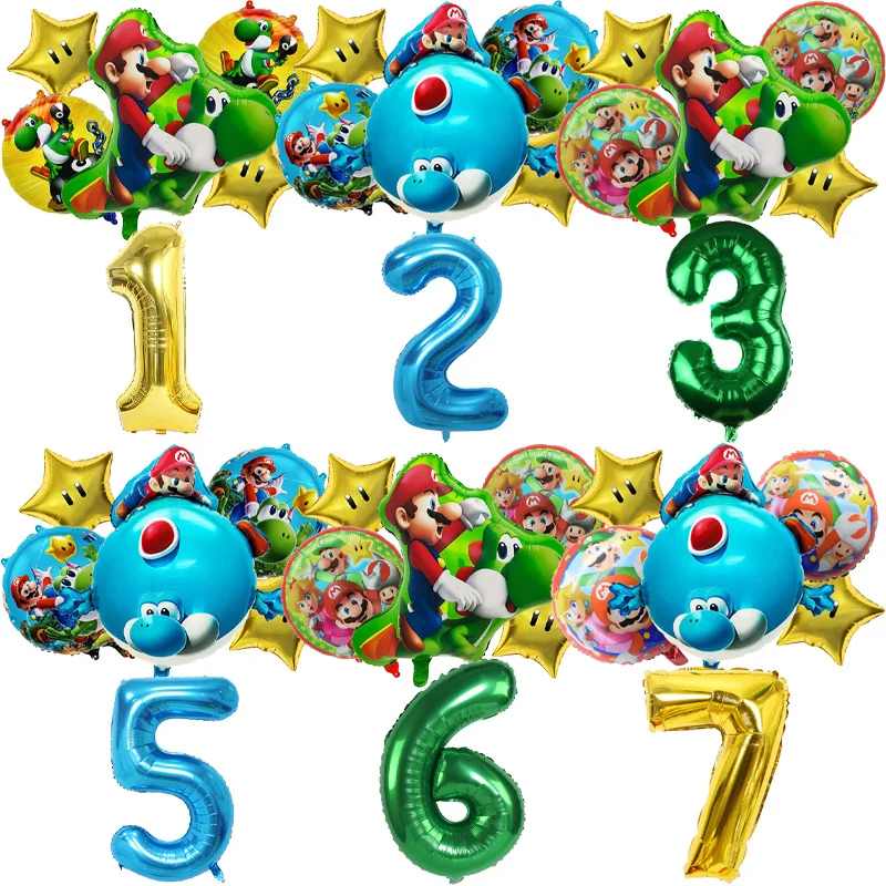 

Super Marios Balloons Cute Digit 1-10 Party Decoration Kids Birthday Gender Reveal Baby Shower Ballons Children Gift Hot Sales
