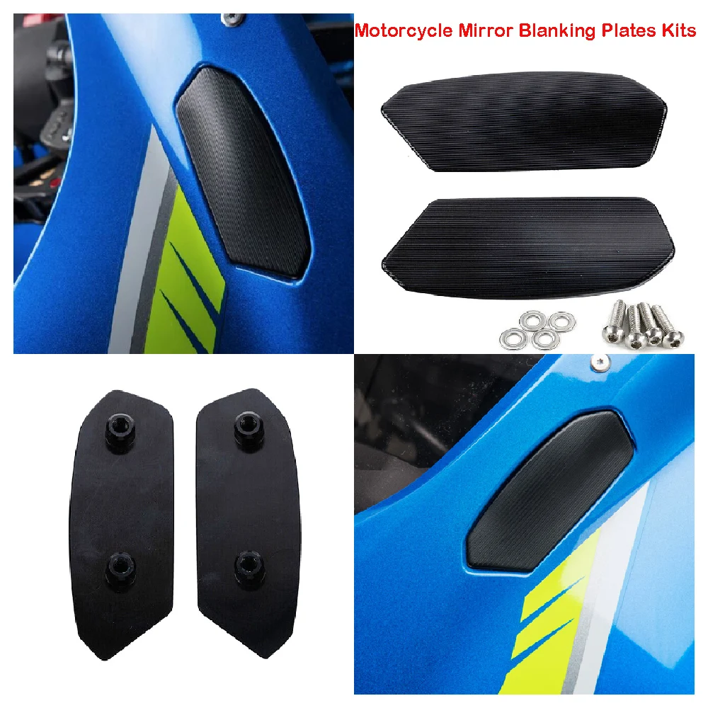 

Fits for Suzuki GSX-R 1000 GSXR 1000R GSX-R1000 GSXR1000RZ ABS 2017-2024 Motorcycle Mirror Block Off Plates Blanking Plate Set