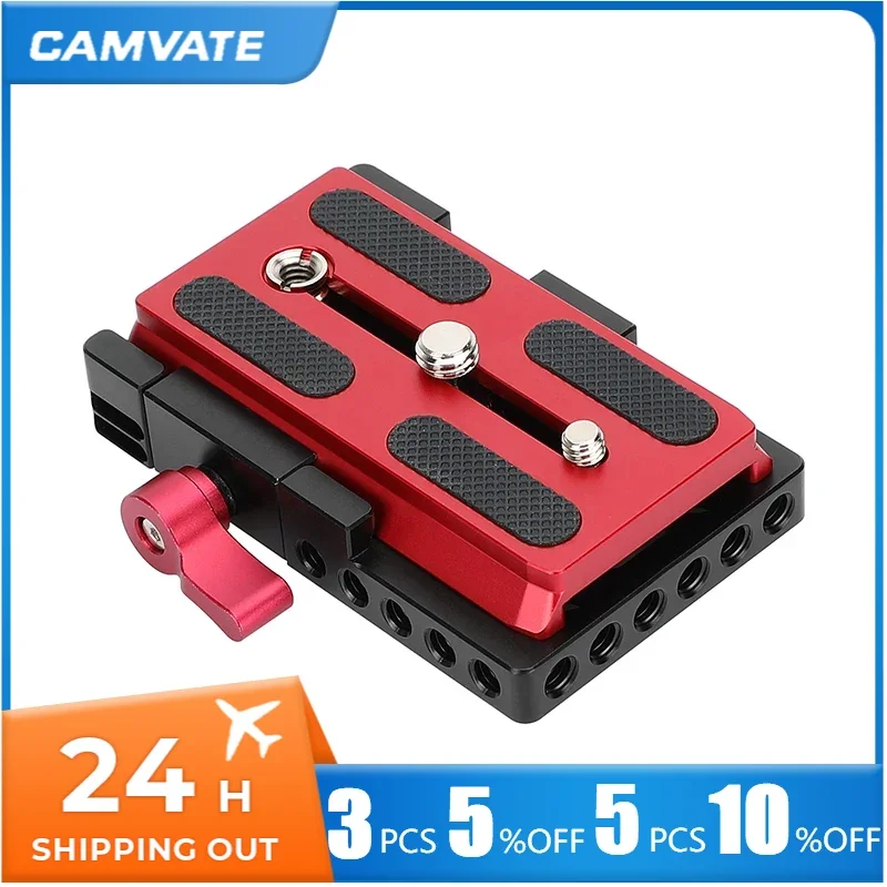 CAMVATE Manfrotto Plate Clamp Slide-in Quick Release Plate with Clamp Base For Manfrotto 577/ 501/ 504/ Camera Cage Tripod