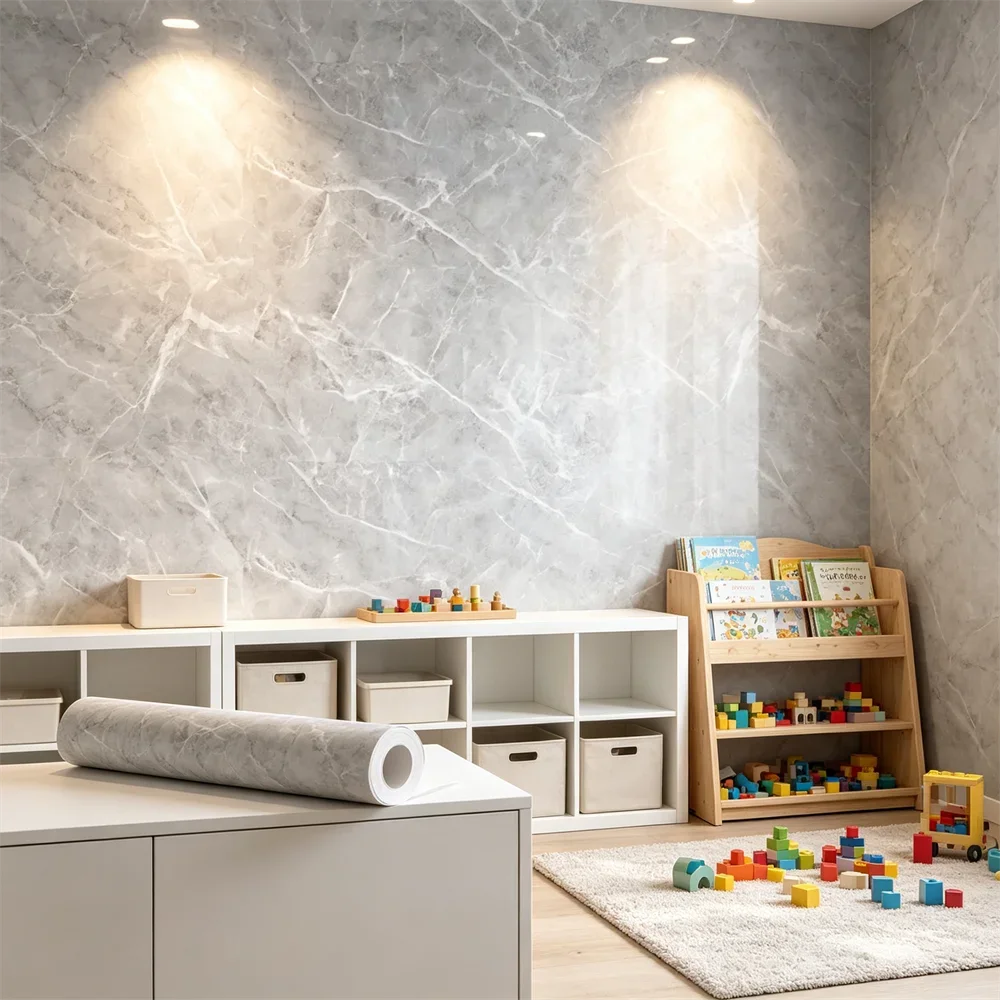 Marble Peel Stick Contact Paper Oilproof Vinyl Film Removable Decor Sticker for Kitchen Countertop Table Cabinet Home