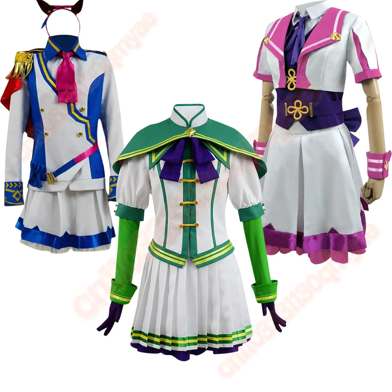 

Anime Uma Musume Pretty Derby Toukai Teiou Uniform Special Week Oguri Cap Silence Suzuka Cosplay Costume Lolita Dress Women Girl