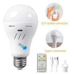 Rechargeable Emergency Light Bulb E27 Base - USB/220V Dual Charging Backup Emergency Light for Home or Outdoor