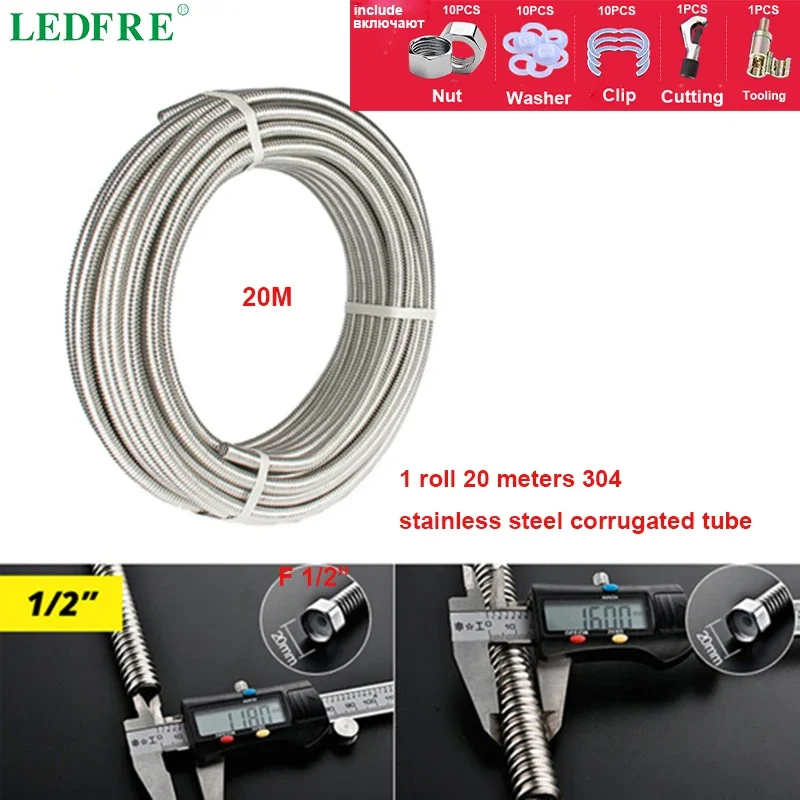 Imagem -06 - Tubo Ondulado Faça Você Mesmo Pipe 20m Comprimento Aço Inoxidável 304