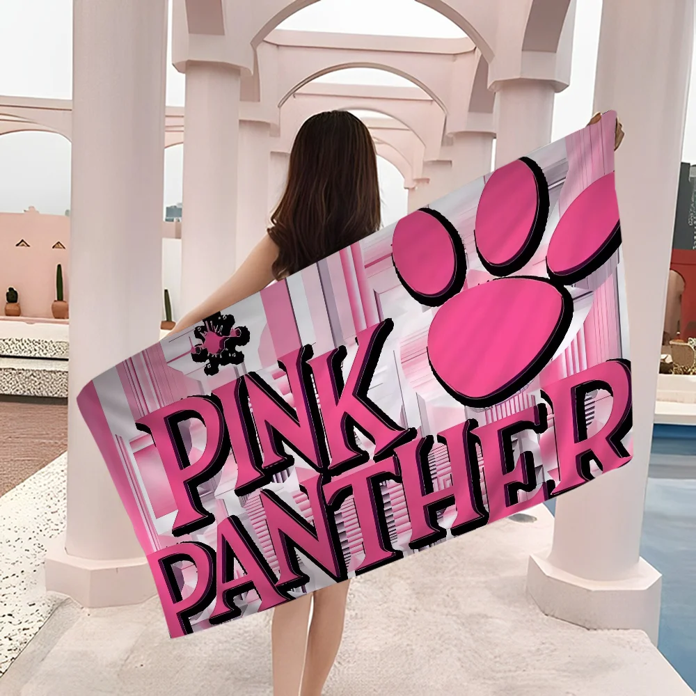 The P-Pink P-Panther Anime Beach Swimming Towel Soft Absorbent Washcloth Children's Gifts for Kids Travel Camping Gym