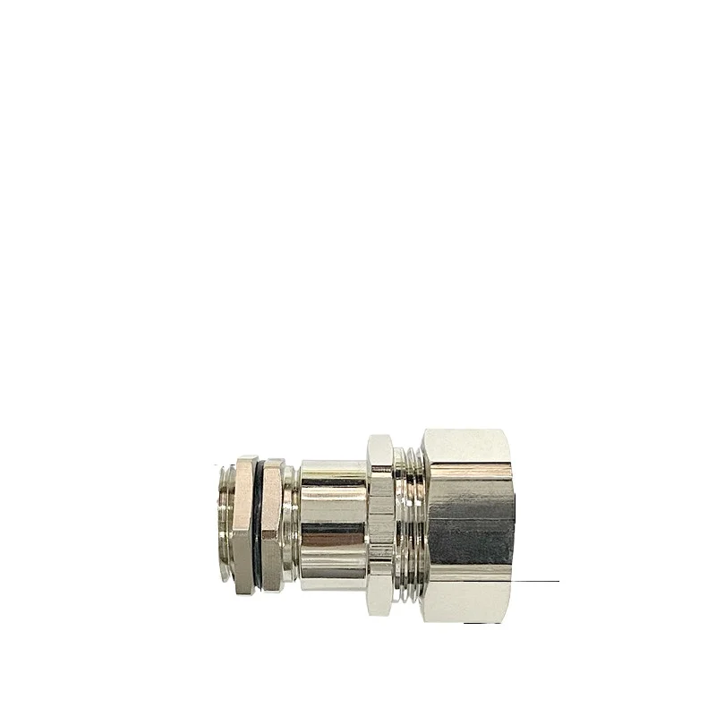 ZJDTDS metal cable waterproof hose connector double locking snake skin pipe sealing head copper nickel plated grand head
