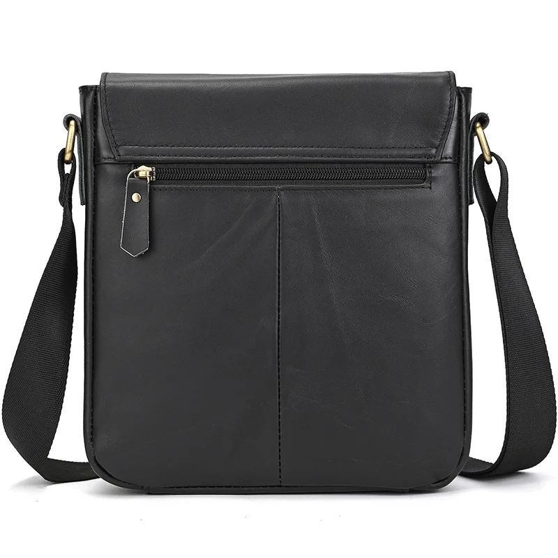 New Top Grain Leather Mens Crossbody Bag Large Capacity Flap Closure Premium Commuter Shoulder Bag for Work