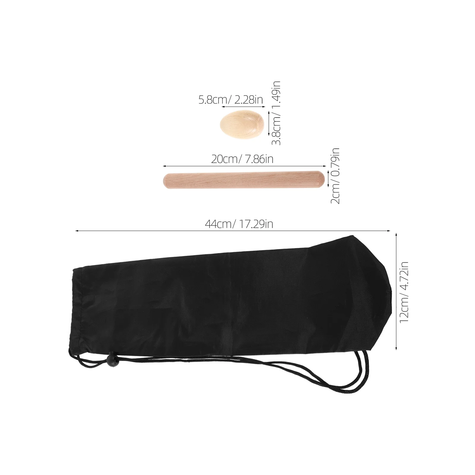 1 Juego de palos de ritmo de madera, agitadores de huevos, conjunto de instrumentos musicales de percusión, agitadores de mano de claves de madera de 8 pulgadas para música de niños