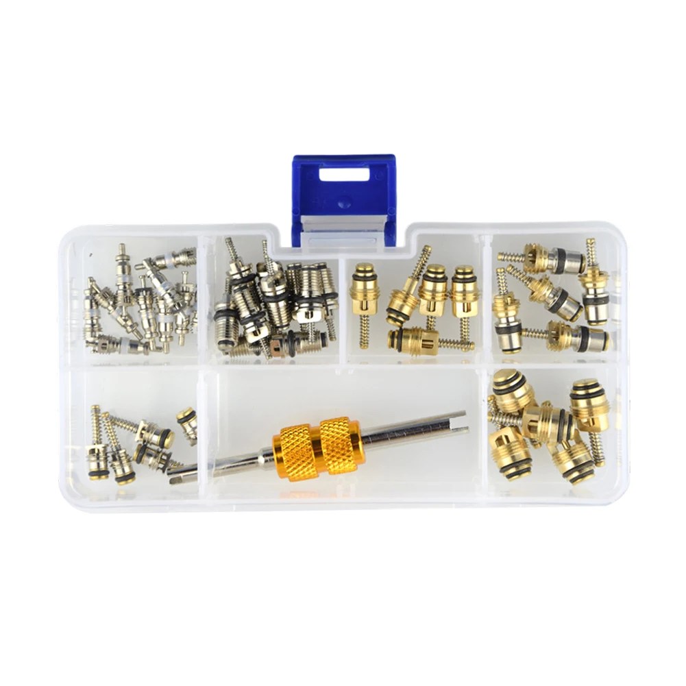 

Инструмент для предотвращения утечек, инструмент для ремонта и обслуживания кондиционеров, 50 клапанных сердечников в комплекте, для R12 R134a, эффективный ремонт кондиционеров