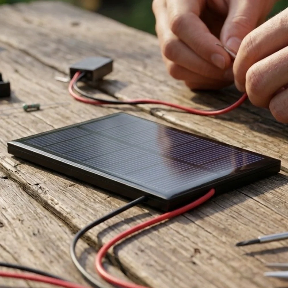6 Solar Panels 5V 30mA Epoxy Coated with 15cm Leads for Rechargeable Battery Trickle Charging and Solar Prototypes