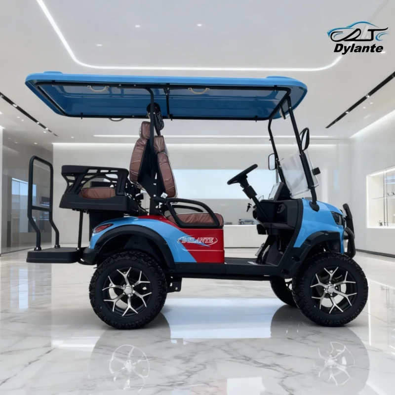 تخصيص الدفع الرباعي الكهربائية أو الوقود أربعة مقاعد عربات الغولف الكهربائية طويلة المدى تصميم مريح إطلاق جديد #1