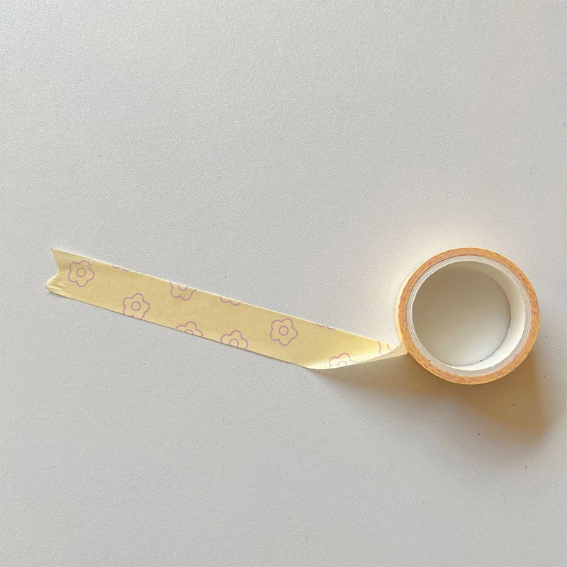 1Pcs Pink Grid Cherry Flower Washi Tape Decorative Adhesive Tape Color Masking Tape For Sticker Scrapbooking DIY Stationery Tape